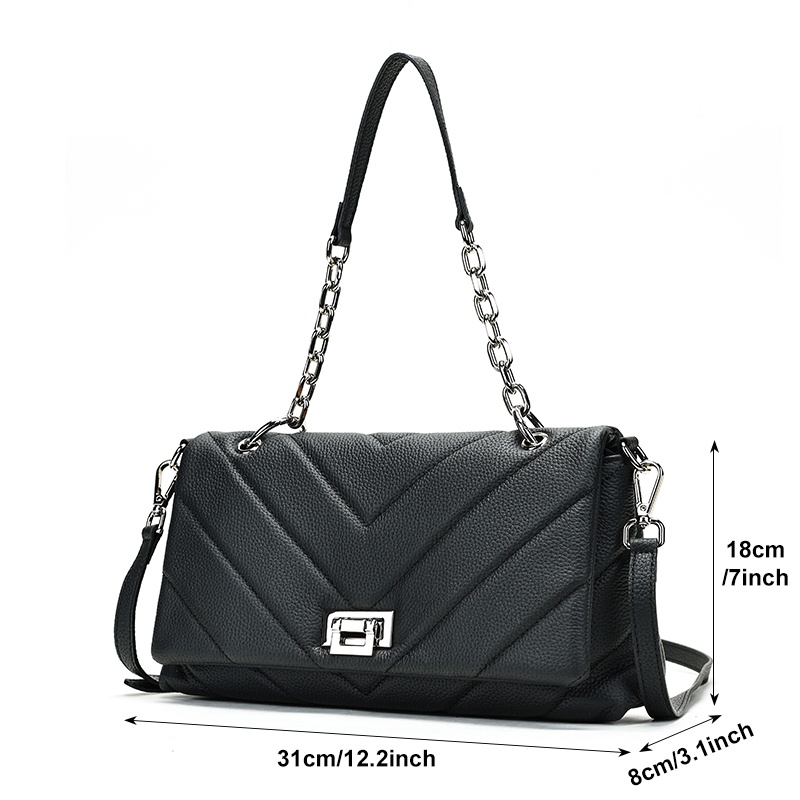 Geanta dama, piele naturala, JERMYN'S Almeira, neagra