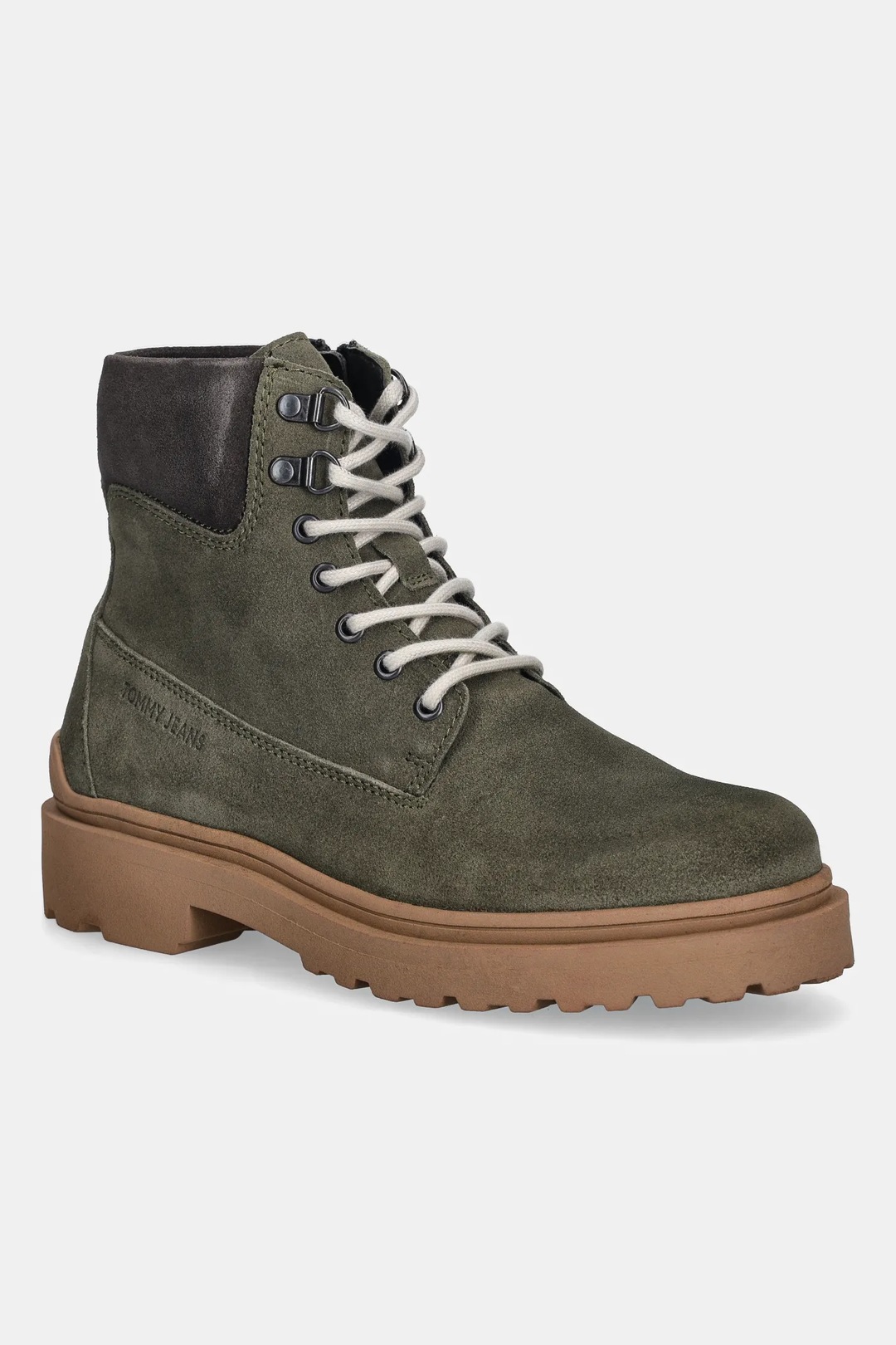 Tommy Jeans cizme înalte din piele TJM LACE UP BOOT SUEDE