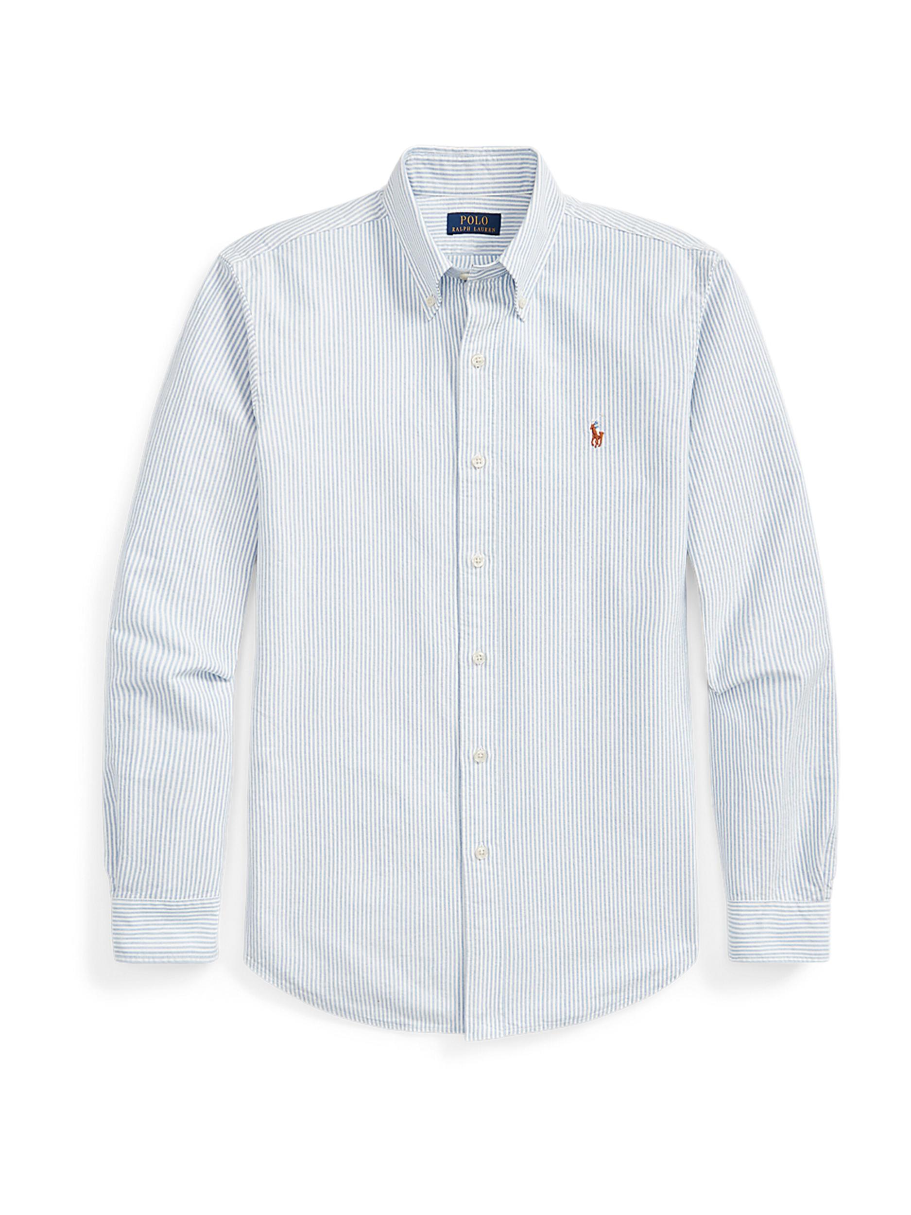 Polo Ralph Lauren Cămașă albastru deschis / alb