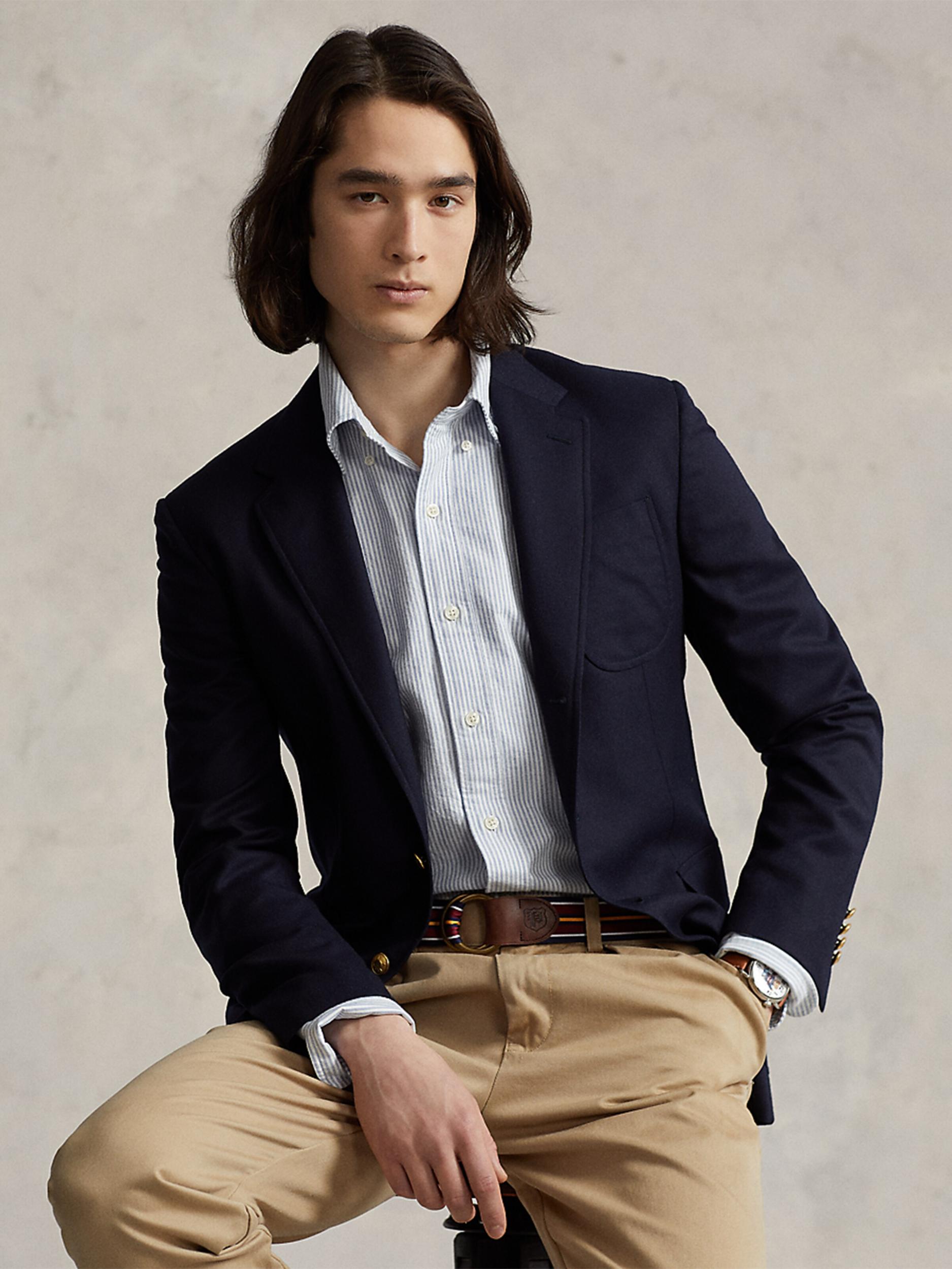 Polo Ralph Lauren Cămașă albastru deschis / alb