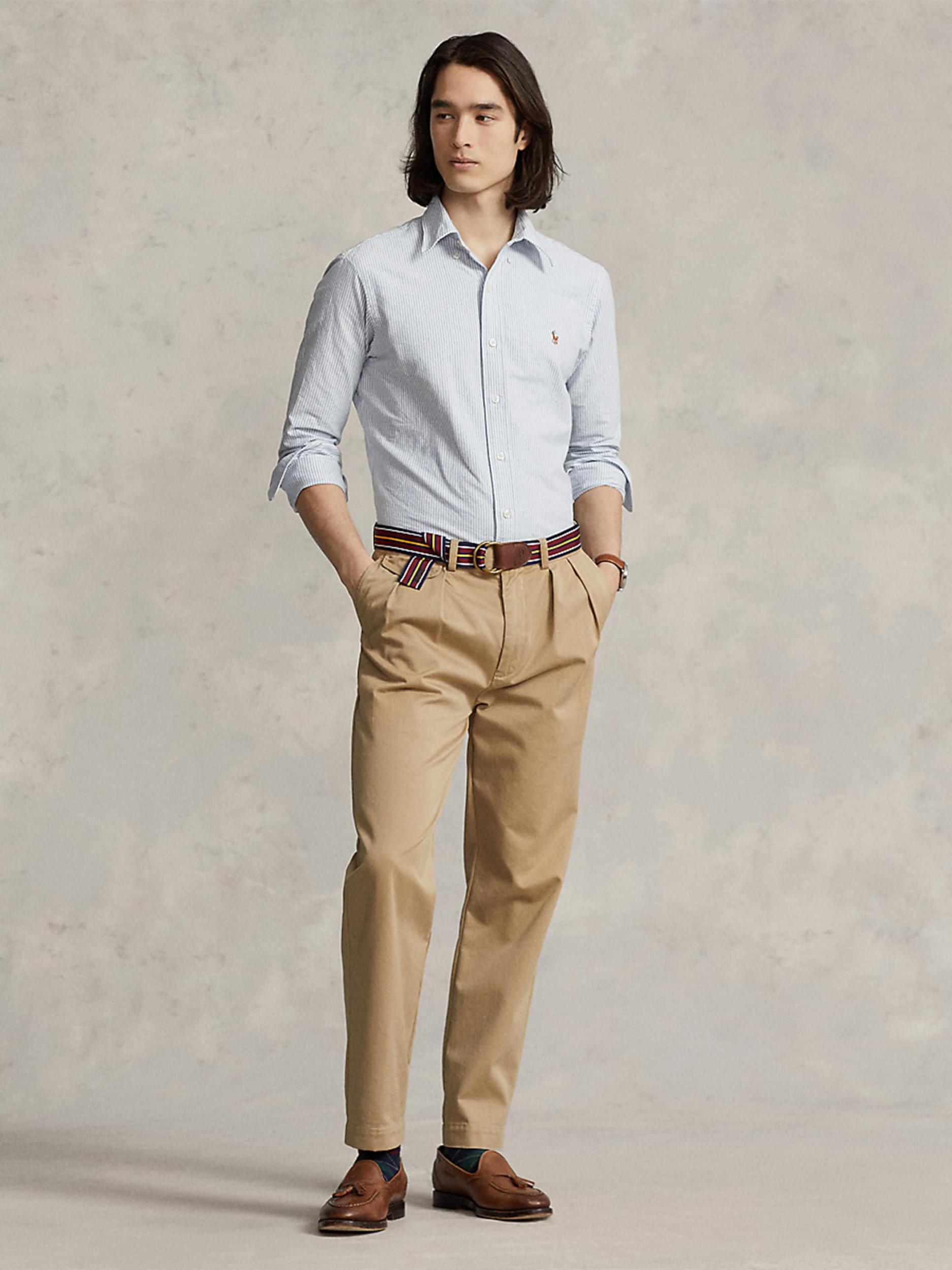 Polo Ralph Lauren Cămașă albastru deschis / alb