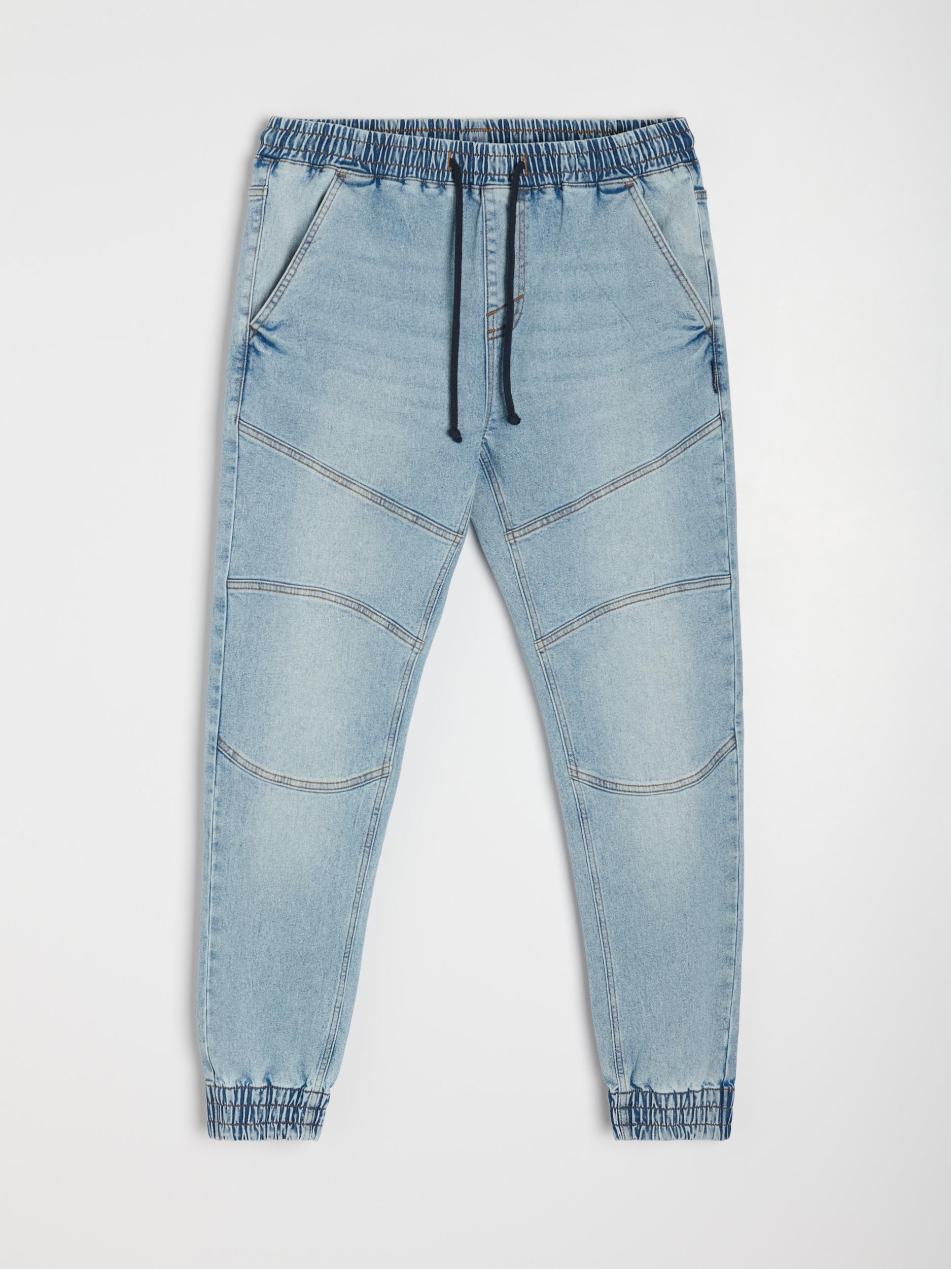 Sinsay - Blugi jogger cu efect spălat - albastru