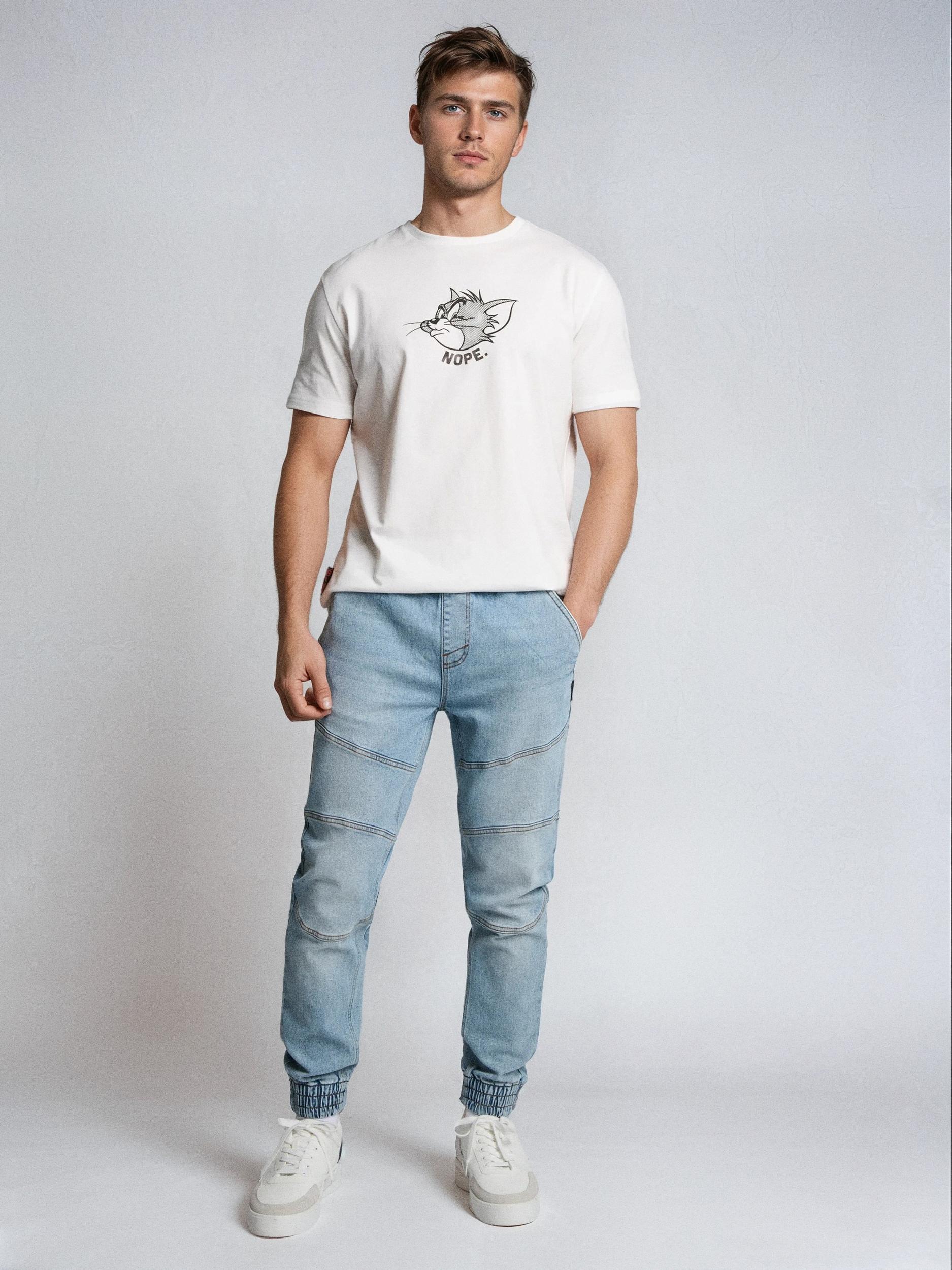 Sinsay - Blugi jogger cu efect spălat - albastru