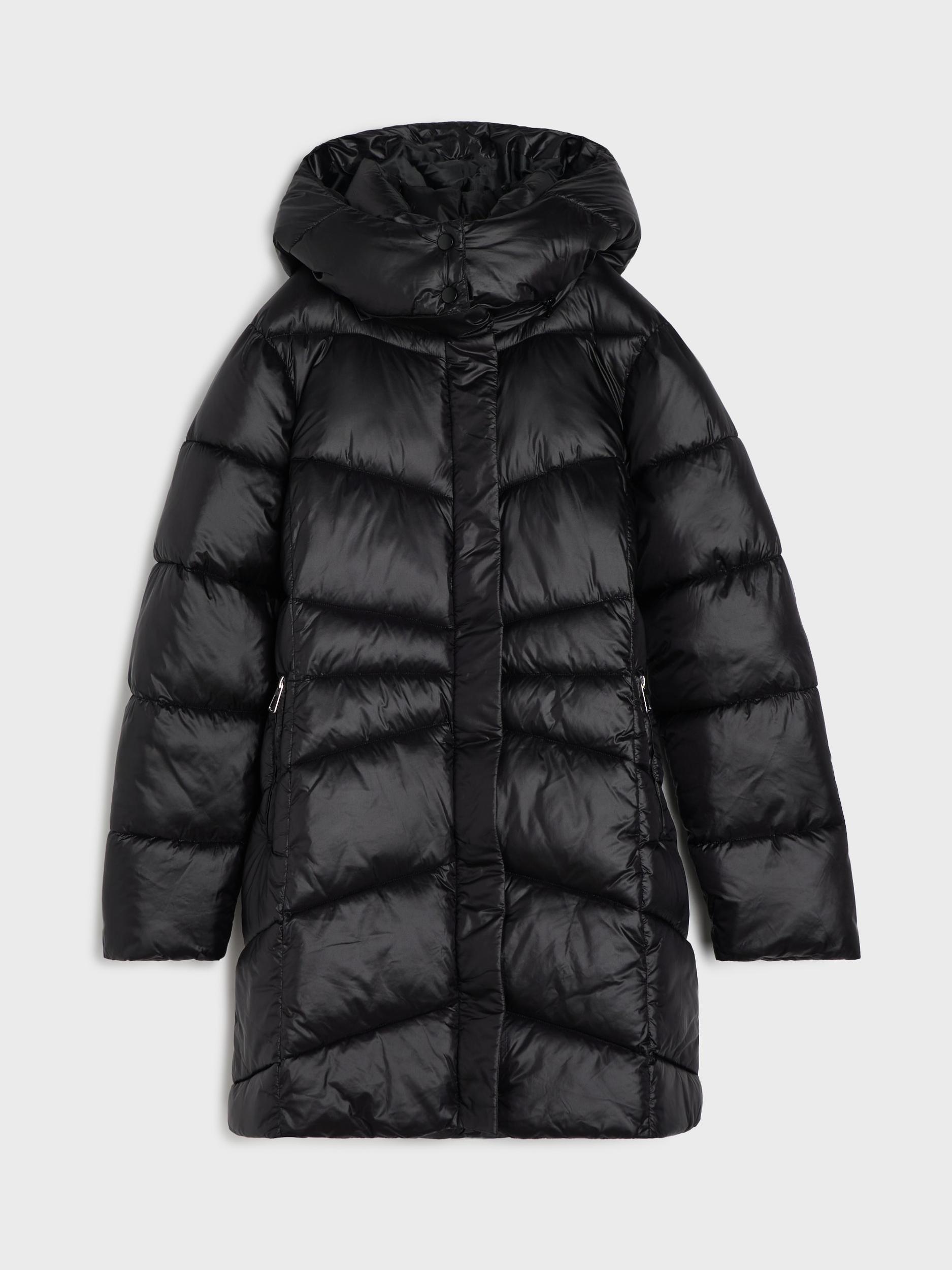 Sinsay - Geacă matlasată cu glugă - negru