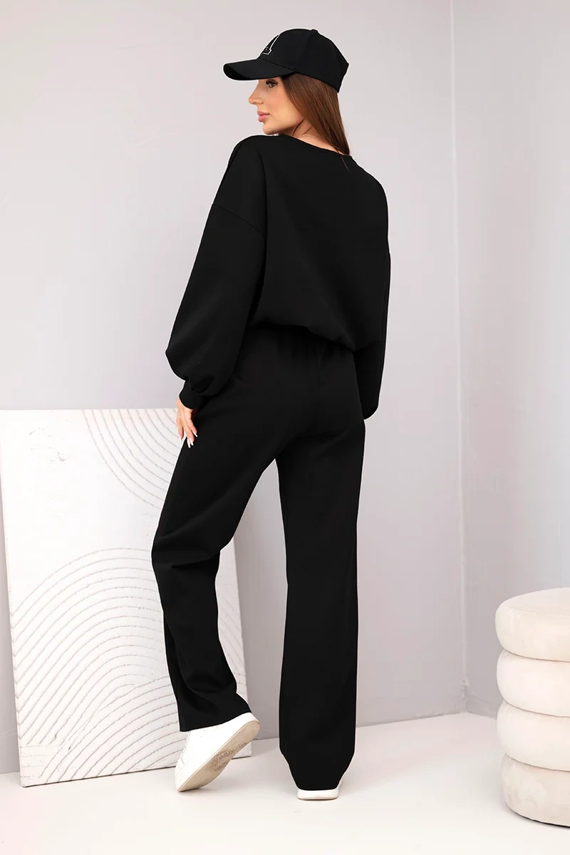 Kesi Włoski Set de damă cu broșă și pantaloni drepți