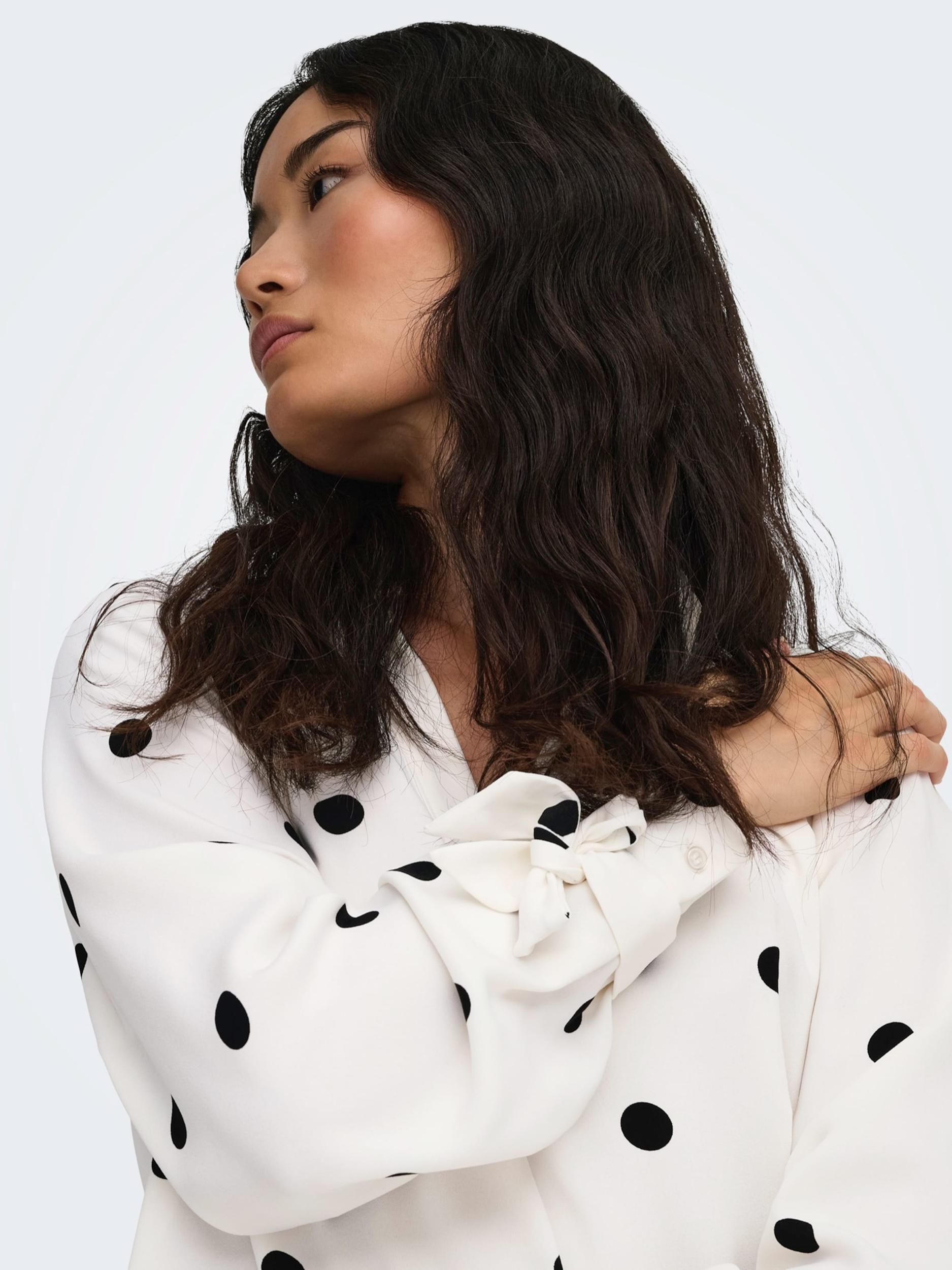 ONLY Bluză 'ONLBelem' negru / alb