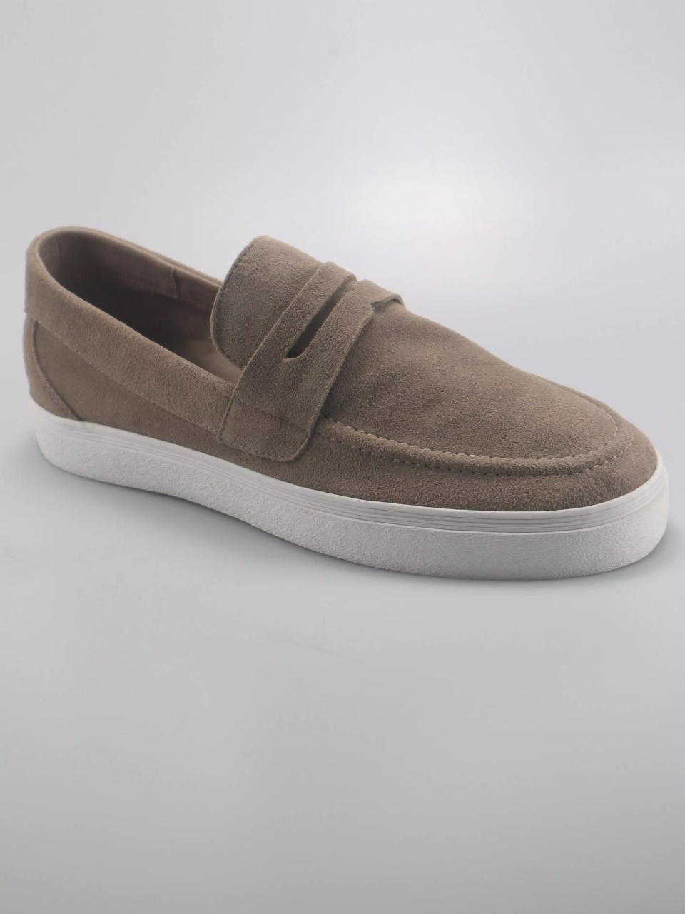 s.Oliver Pantofi casual barbati, fara siret, din piele naturala, intoarsa, Maro deschis (SELECTATI MARIMEA: 40)