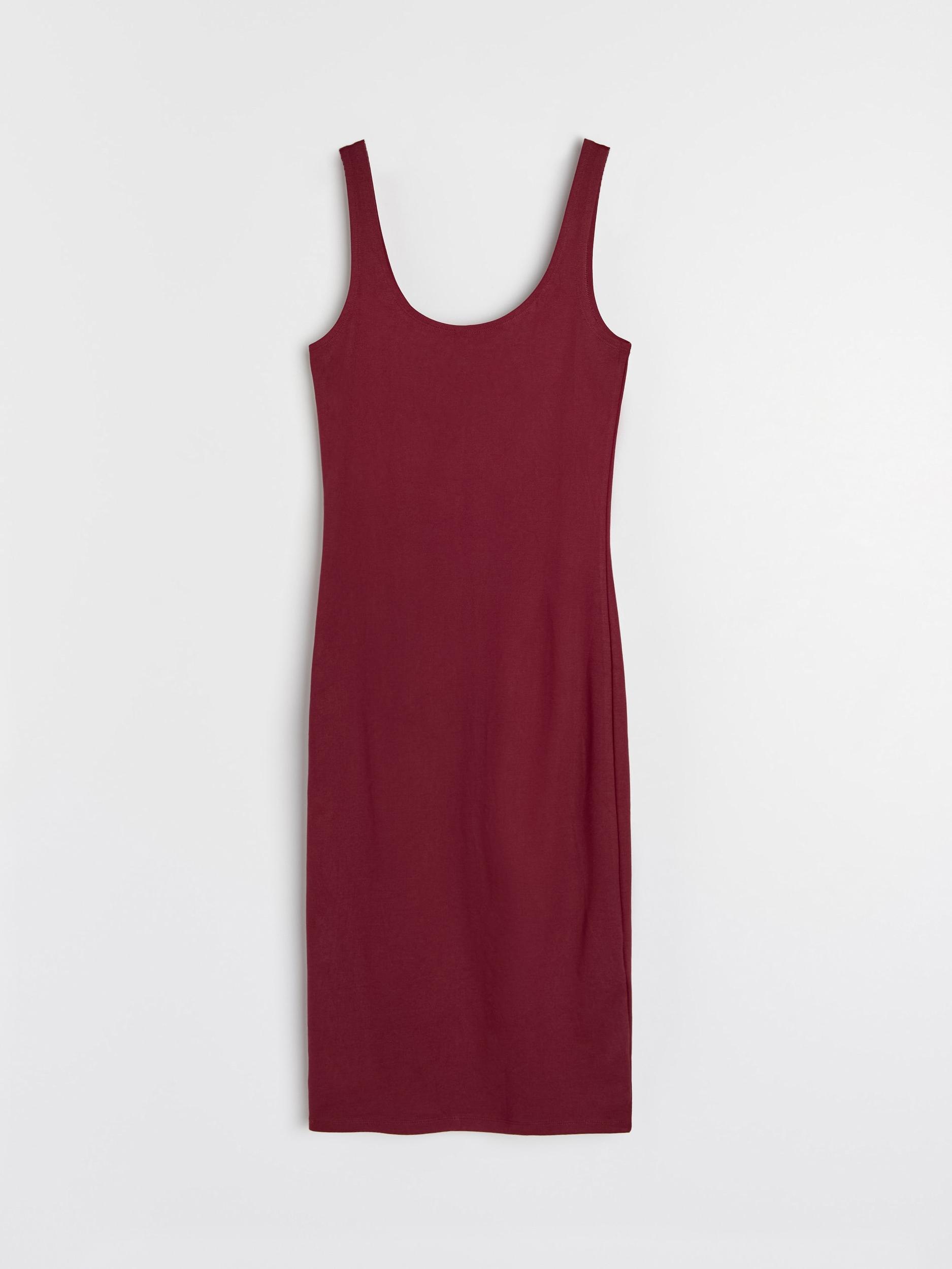 Sinsay - Rochie midi clasică cu bretele și viscoză - bordo