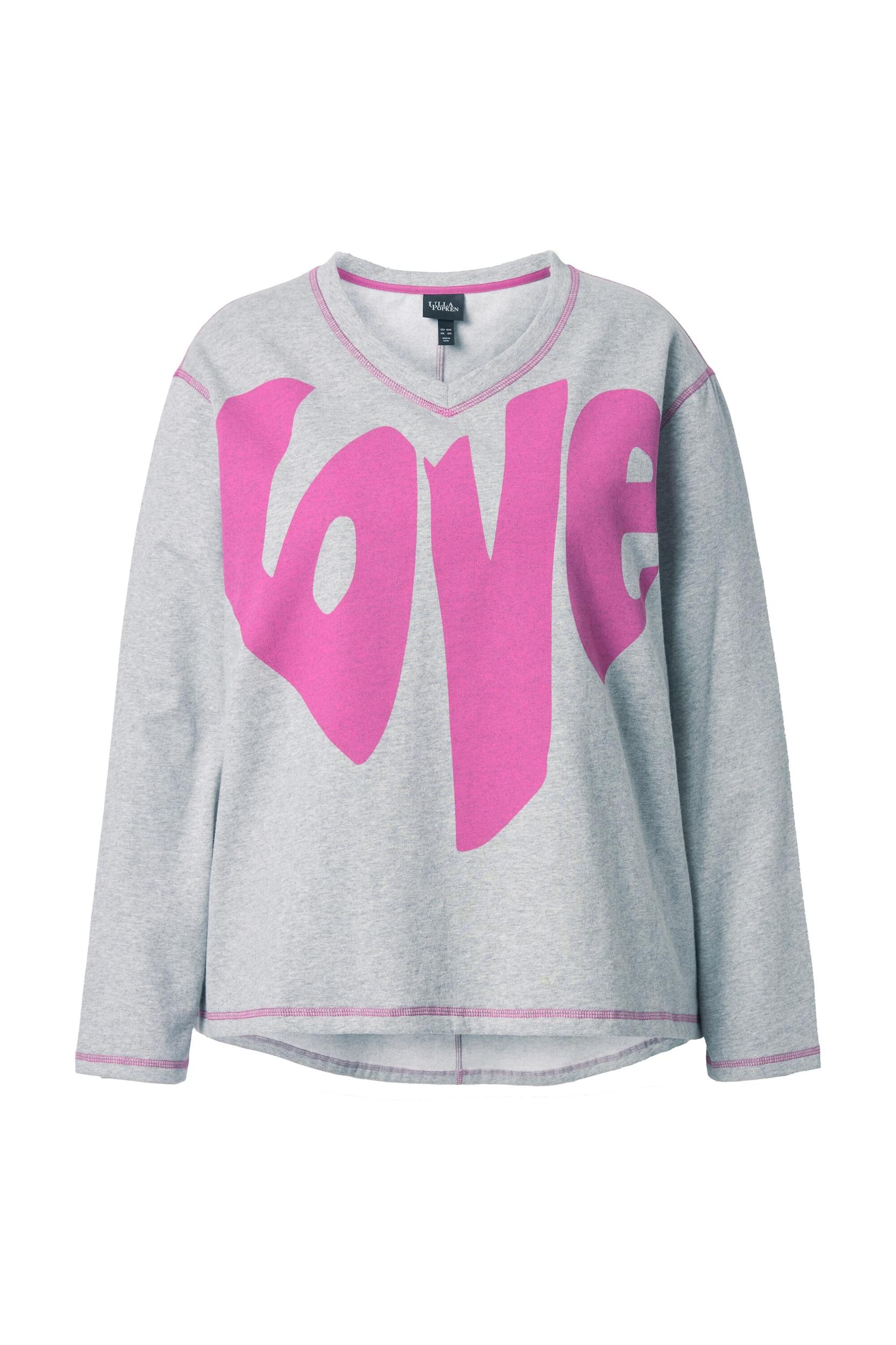 Ulla Popken Bluză de molton gri deschis / roz închis