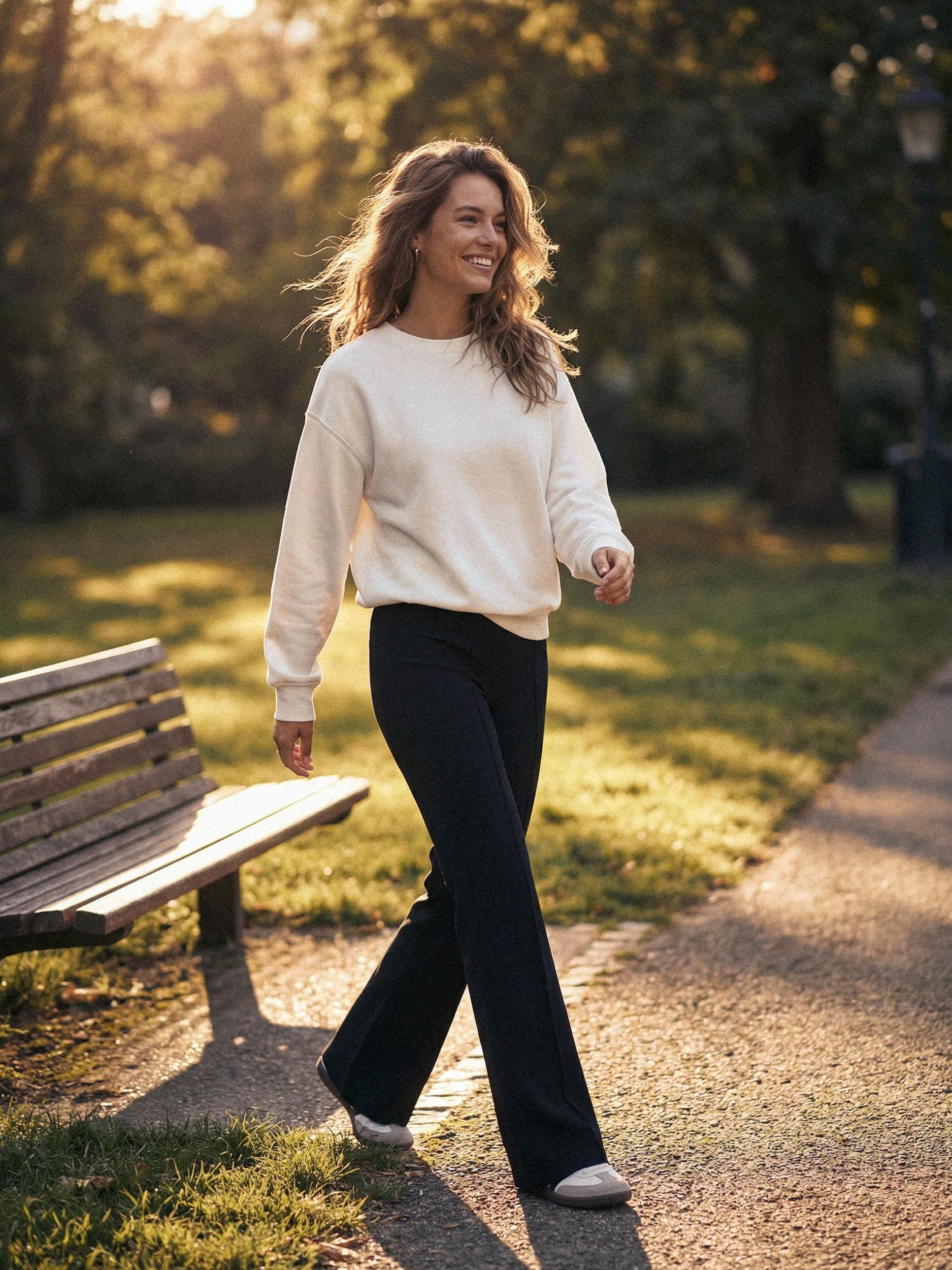 Sinsay - Pantaloni evazați din tricot cu cusături decorative - negru