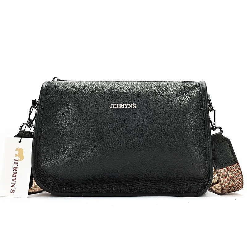 Geanta dama JERMYN'S Alice, piele naturala, neagra