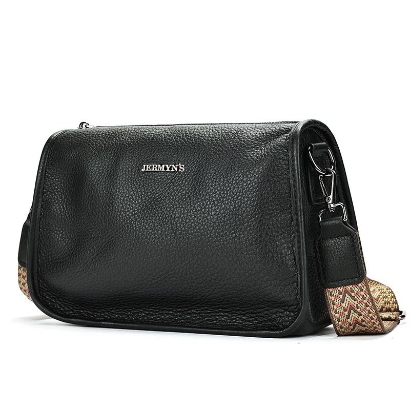 Geanta dama JERMYN'S Alice, piele naturala, neagra