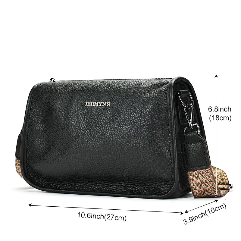 Geanta dama JERMYN'S Alice, piele naturala, neagra