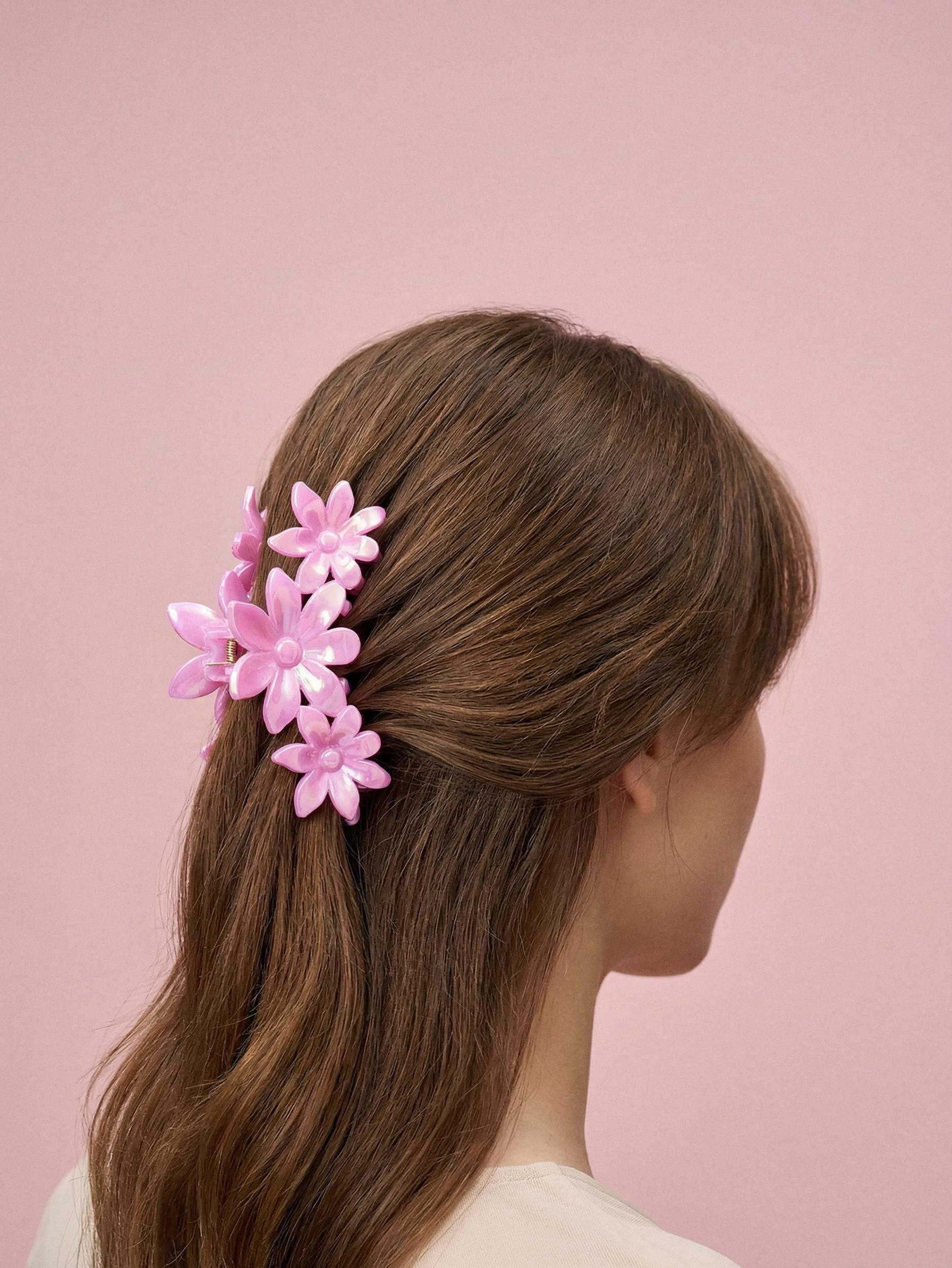 Sinsay - Agrafă de păr cu motiv floral - roz