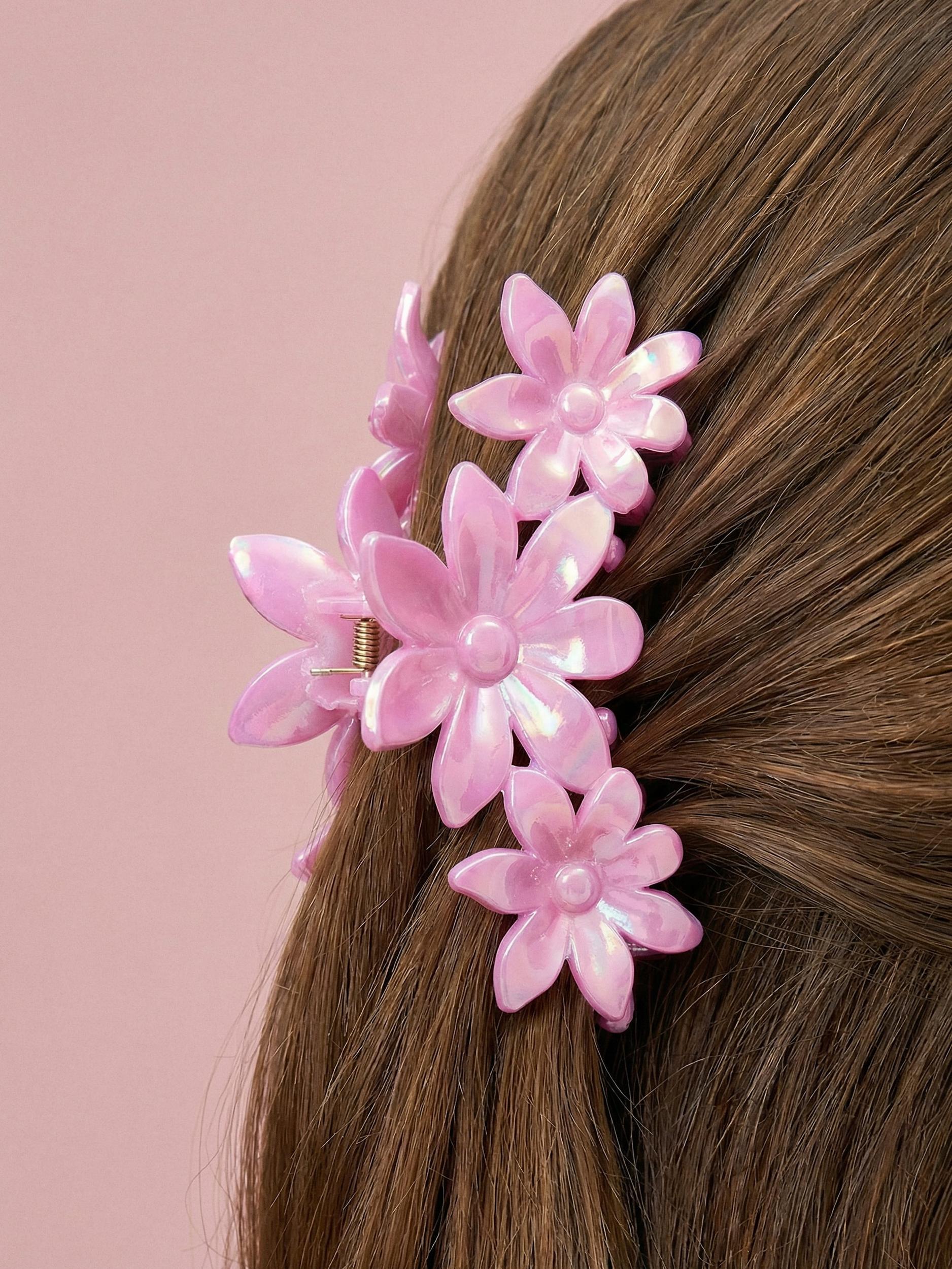 Sinsay - Agrafă de păr cu motiv floral - roz