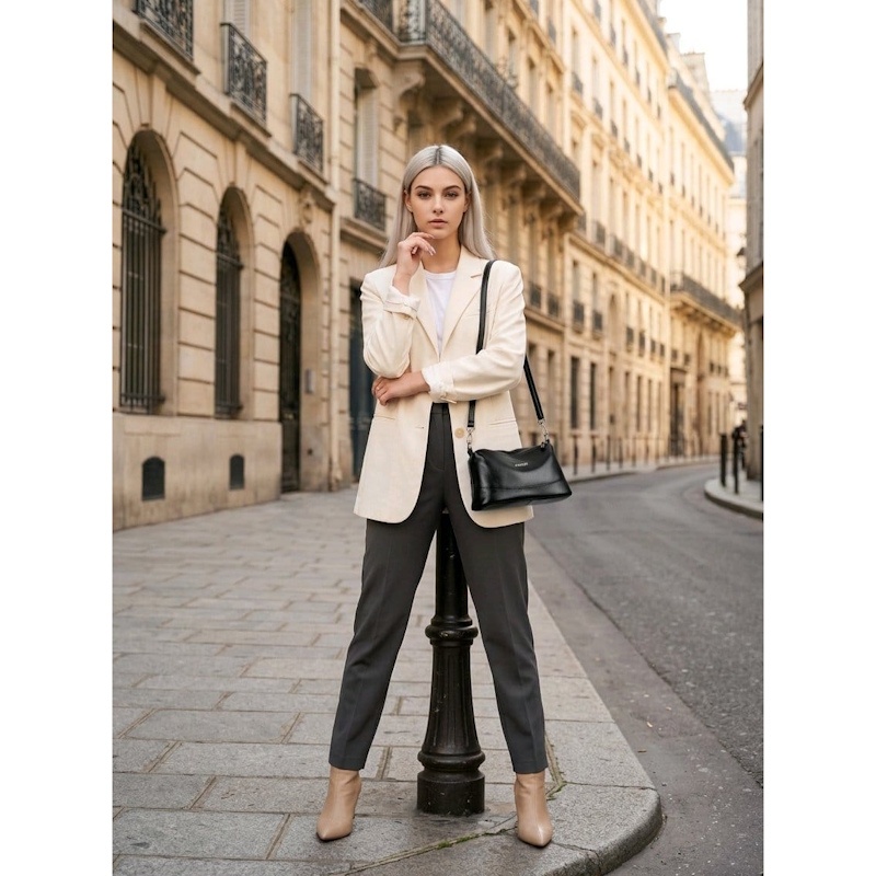 Geanta dama JERMYN'S Ancona din piele naturala neagra