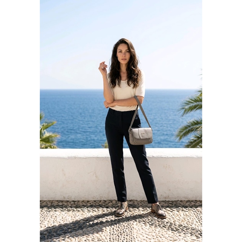 Geanta dama JERMYN'S Sophia, piele naturala, gri, casual