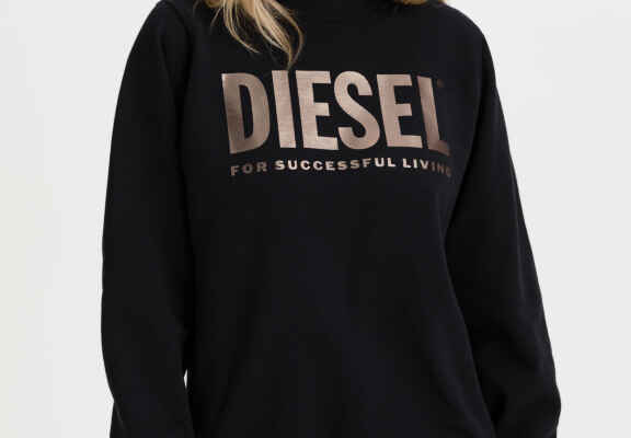 hanorac negru cu imprimeu metalic Diesel pentru femei