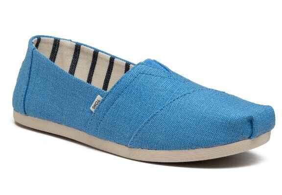 pantofi albastri cu imprimeu cu dungi pe interior Toms