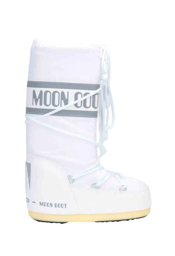 cizme albe cu inscriptie Moon Boot