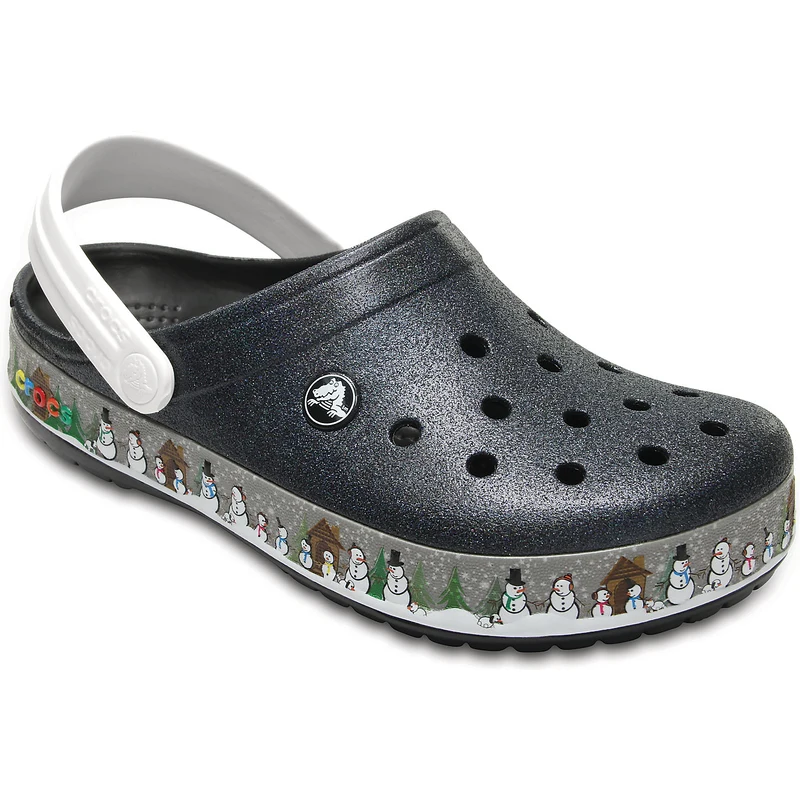 Crocs papuci negru cu iarnă motiv Crocsband vacanță Bloca - W10 - GLAMI.ro