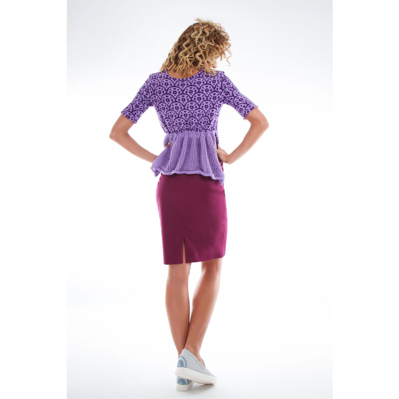 Onibon Bluza tricotata asimetrica lila
