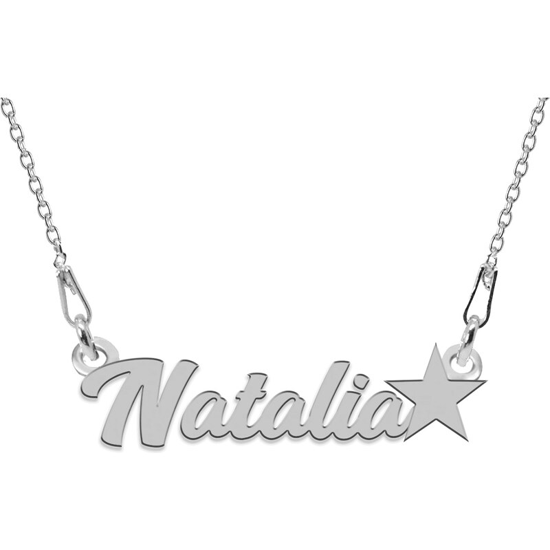 BijuBOX - Name Colier Argint, Steluta, Nume Natalia , 45 cm