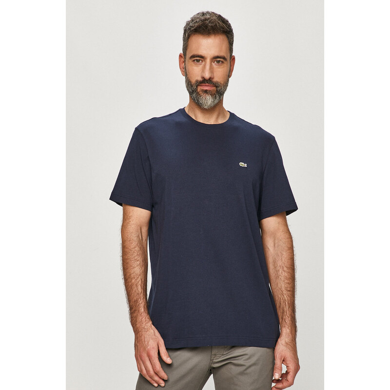 Lacoste tricou din bumbac culoarea bleumarin, uni TH2038-166