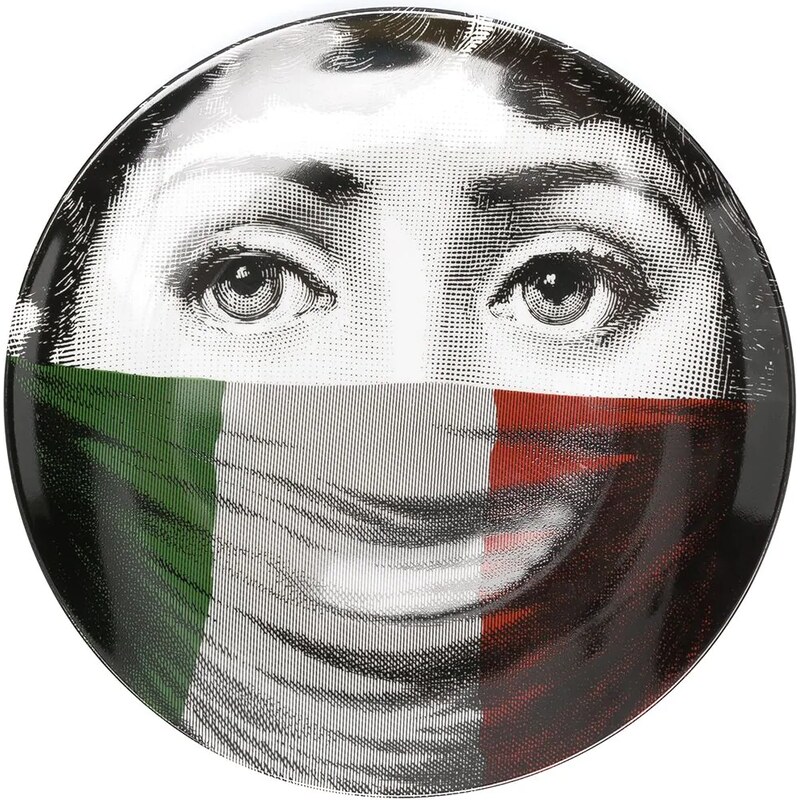 Fornasetti United With The World wall plate - Black