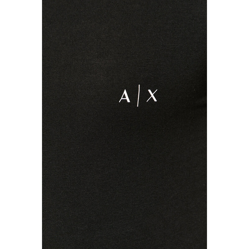 Armani Exchange tricou 2-pack barbati, culoarea negru, neted
