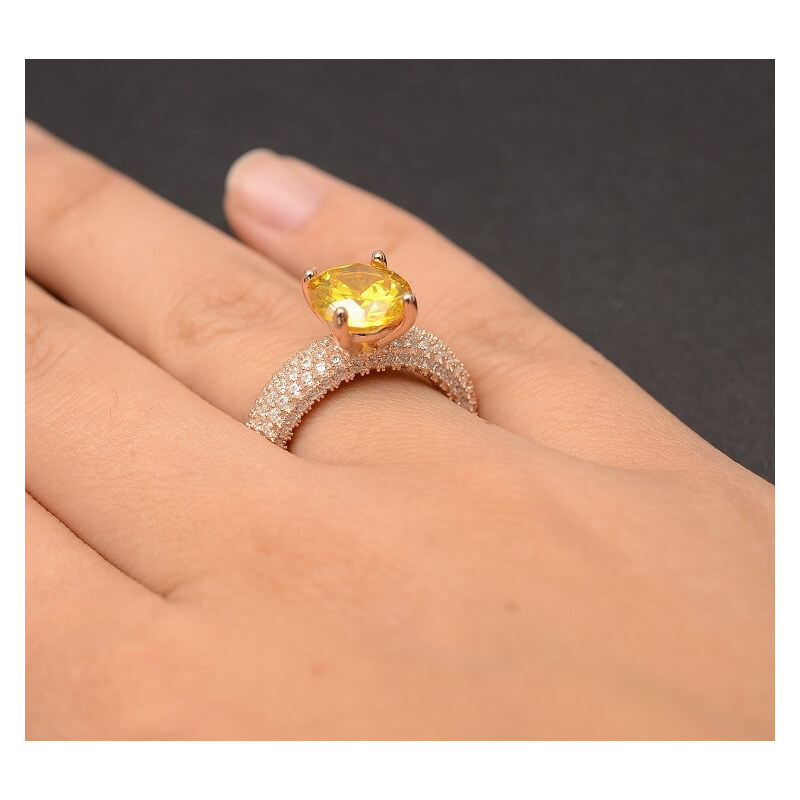 ArgintBoutique Inel din argint Perfect Engagement Ring Yellow ARG349