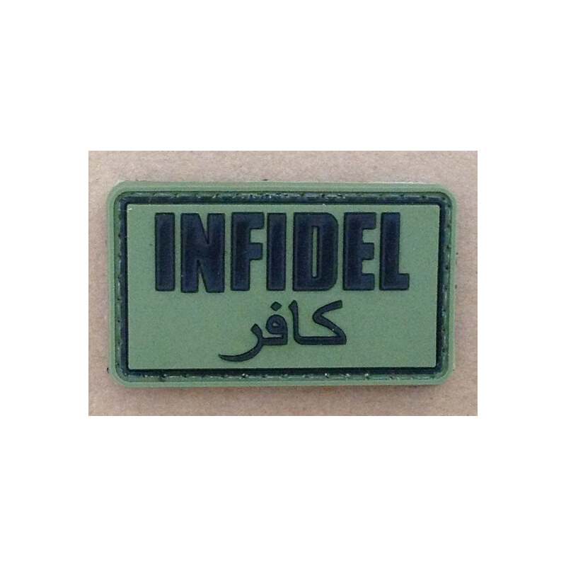 WARAGOD Tactical Petic Infidel, oliv, 5 x 3cm