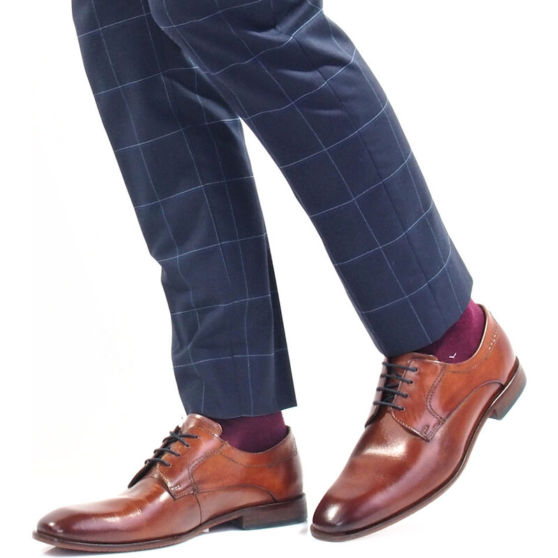 Bugatti pantofi bărbați formali din piele - maro/coniac