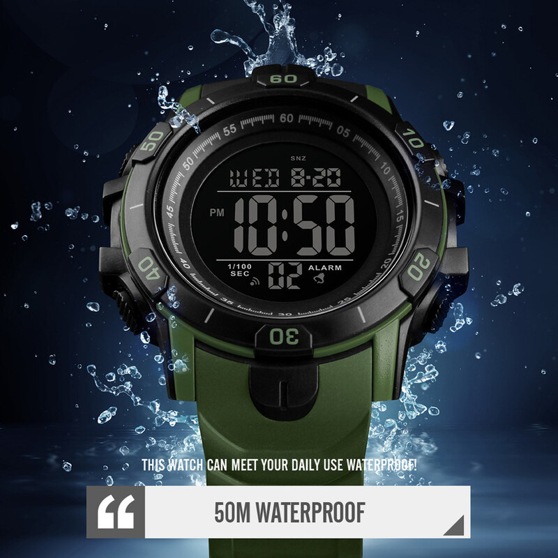 Skmei Ceas Sport Militar Digital Barbati Alarma Cronometru Rezistent la apa si socuri