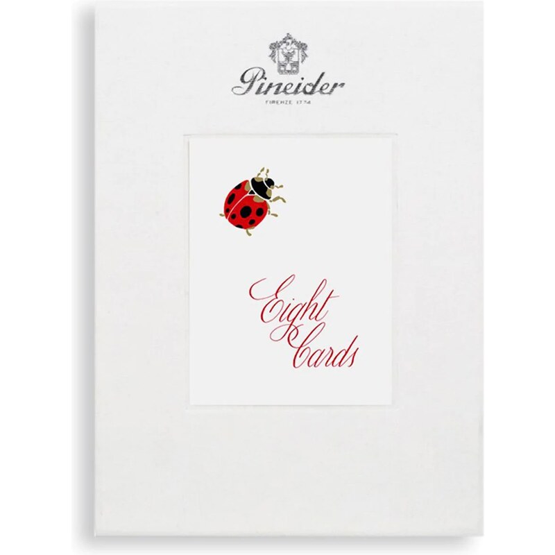 Pineider bugs cards set of eight - White