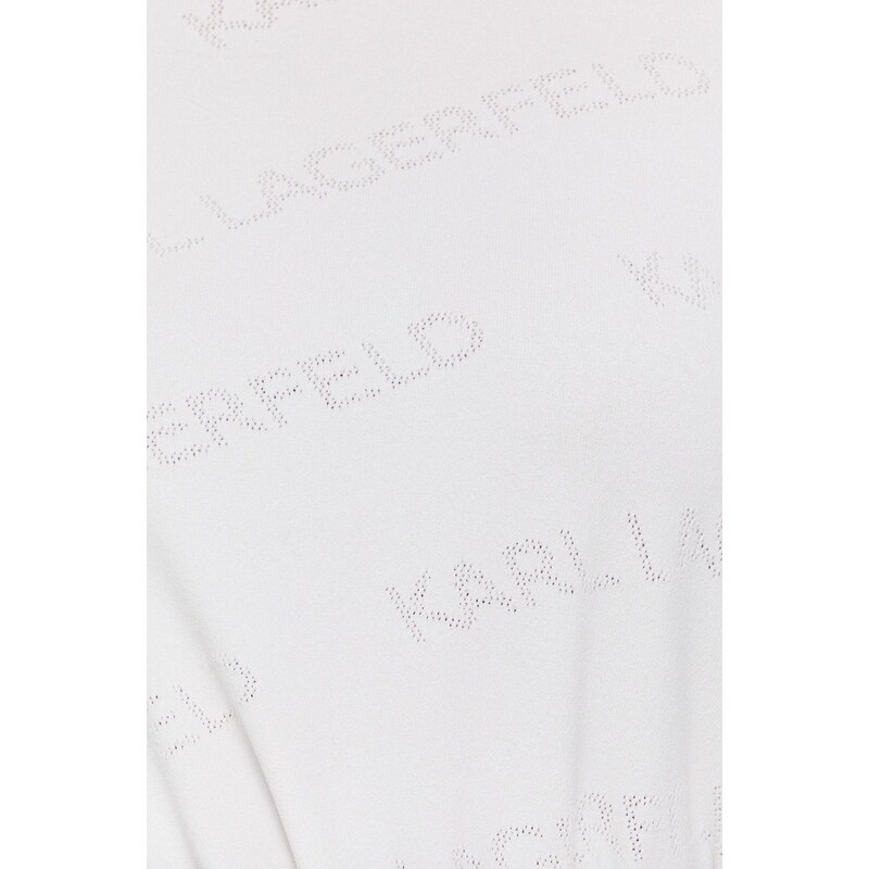 Karl Lagerfeld Pulover femei, culoarea alb, light
