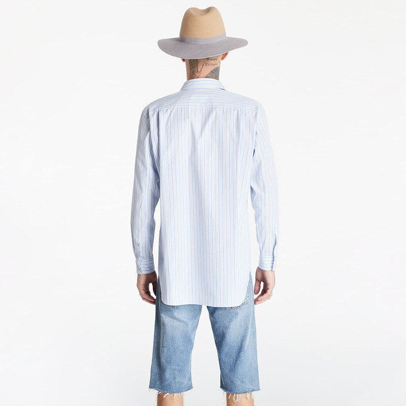 Bluză pentru bărbați Comme des Garçons PLAY Black Heart Striped Shirt White/ Light Blue
