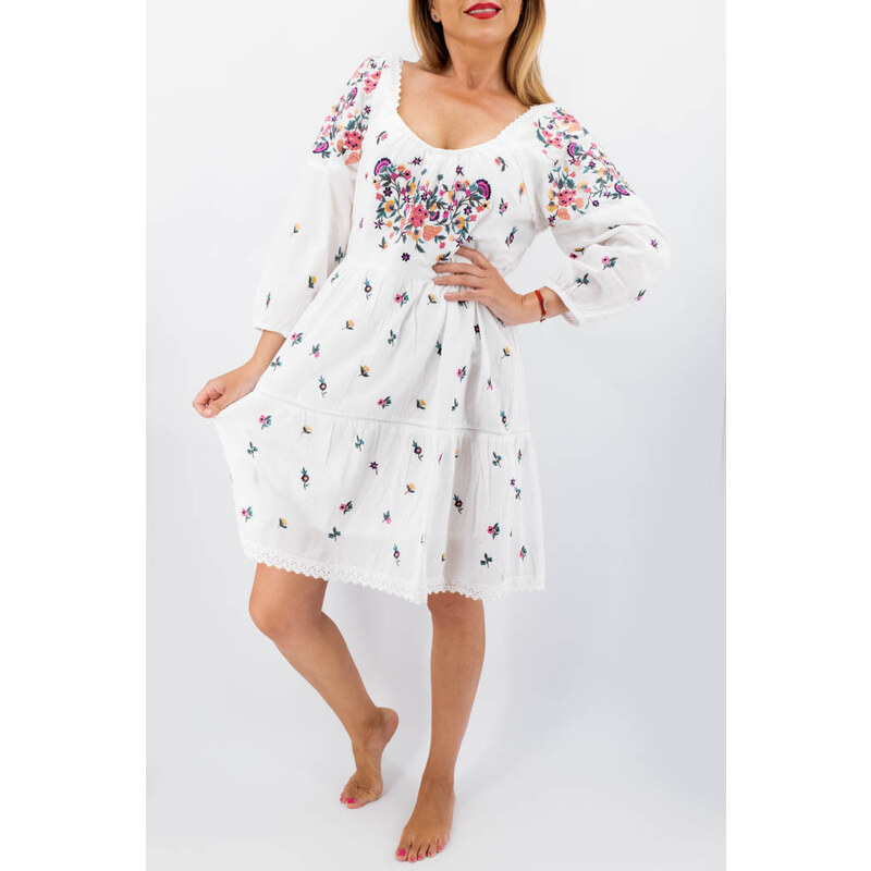 Magazin Traditional Rochie cu motive florale Doinita