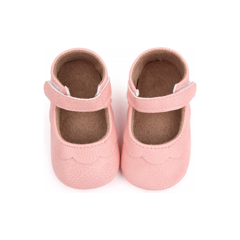 SuperBaby Pantofiori roz cu volanas pentru fetite