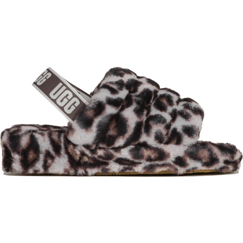 Papuci UGG FLUFF YEAH SLIDE PANTHER PRINT