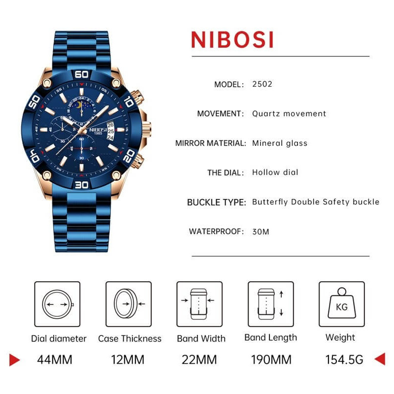 Ceas Nibosi 2502 Blue