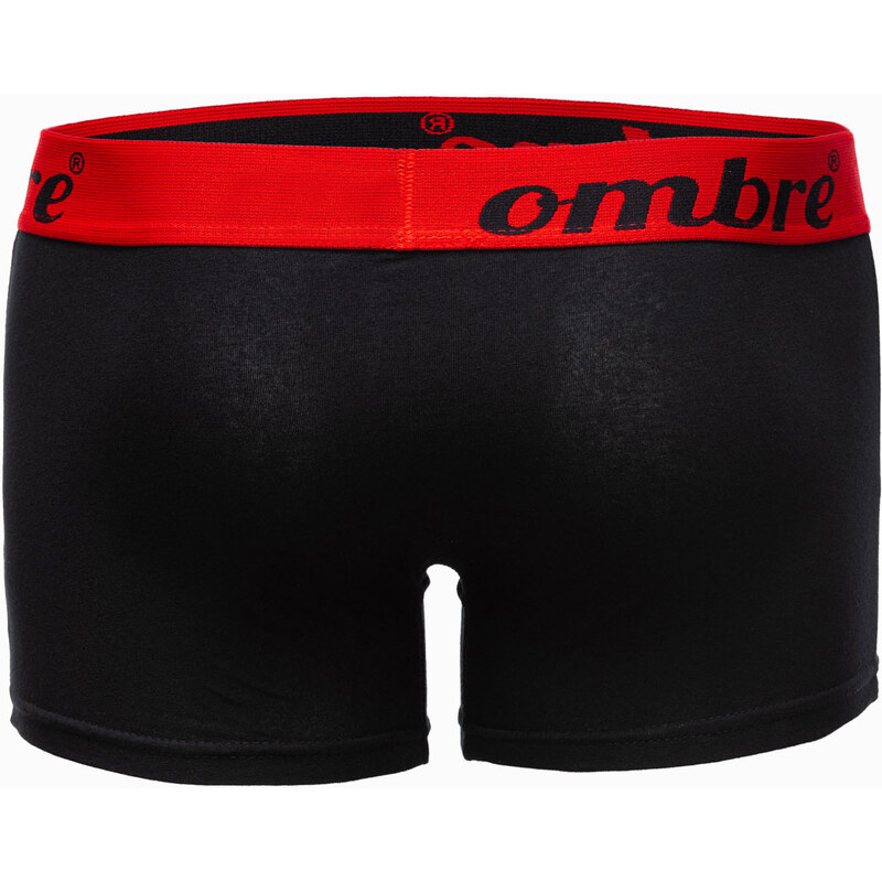Ombre Boxeri bărbătești din bumbac cu contrast - pachet de 7 bucăți, negru V1 OM-UNBO-0100