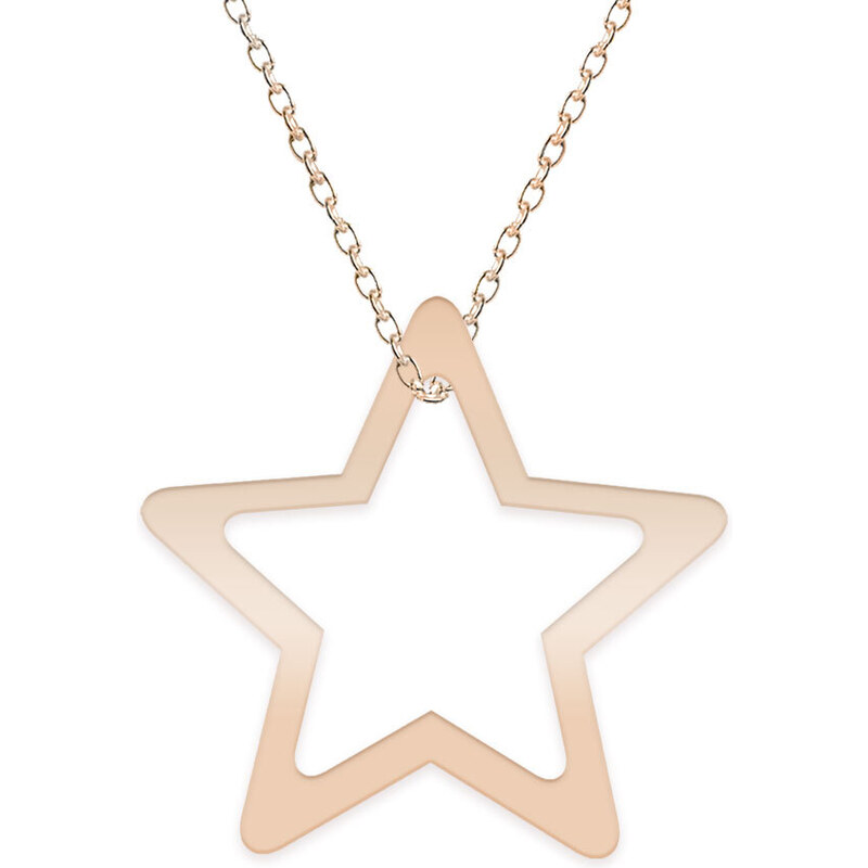 BijuBOX Selena - Colier personalizat argint 925 placat cu aur roz cu pandantiv stea