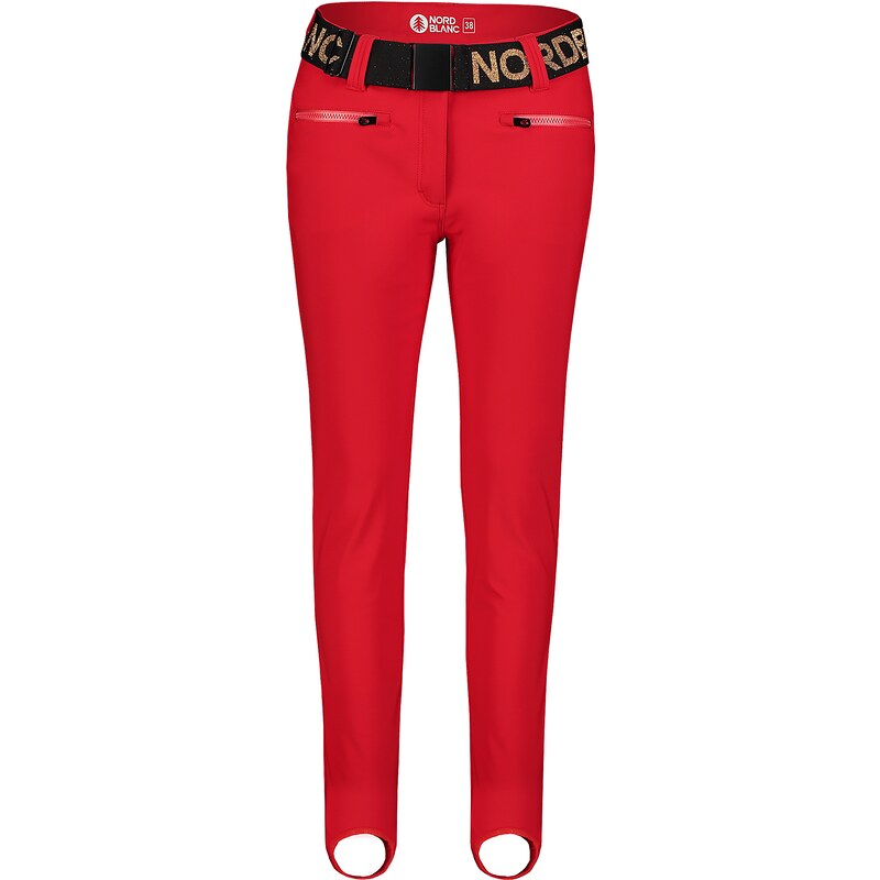 Nordblanc Pantaloni de schi softshell roșii pentru femei SKINTIGHT