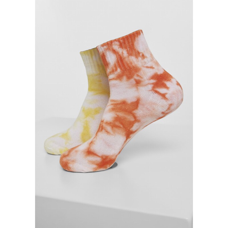 Şosete // Urban classics Tie Dye Socks Short 2-Pack orange/yellow