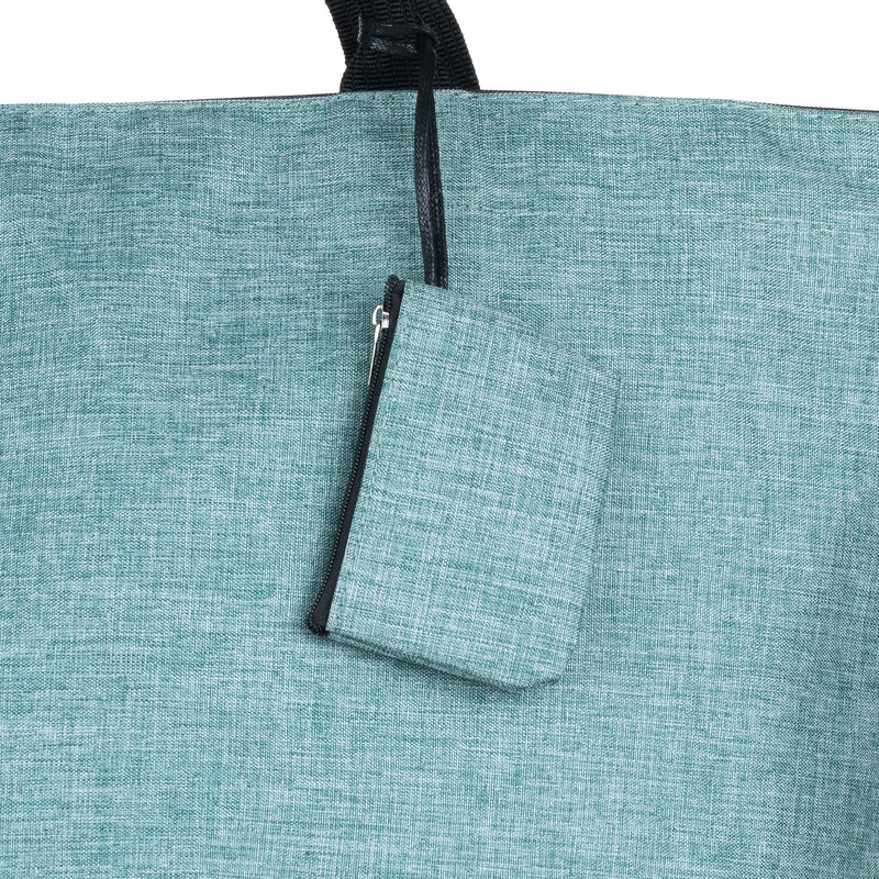 Shopika Geanta shopper multifunctionala medie din material textil panzat, turcoaz