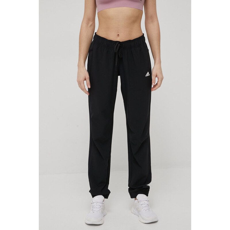 adidas pantaloni de antrenament HD6823 femei, culoarea negru, neted
