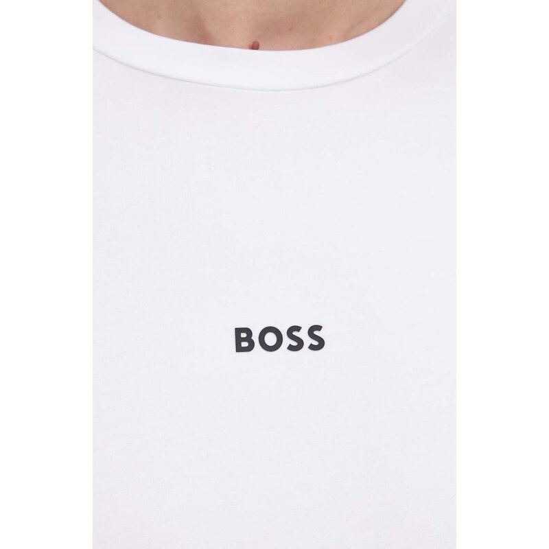 BOSS tricou BOSS ORANGE barbati, culoarea alb, neted, 50473278