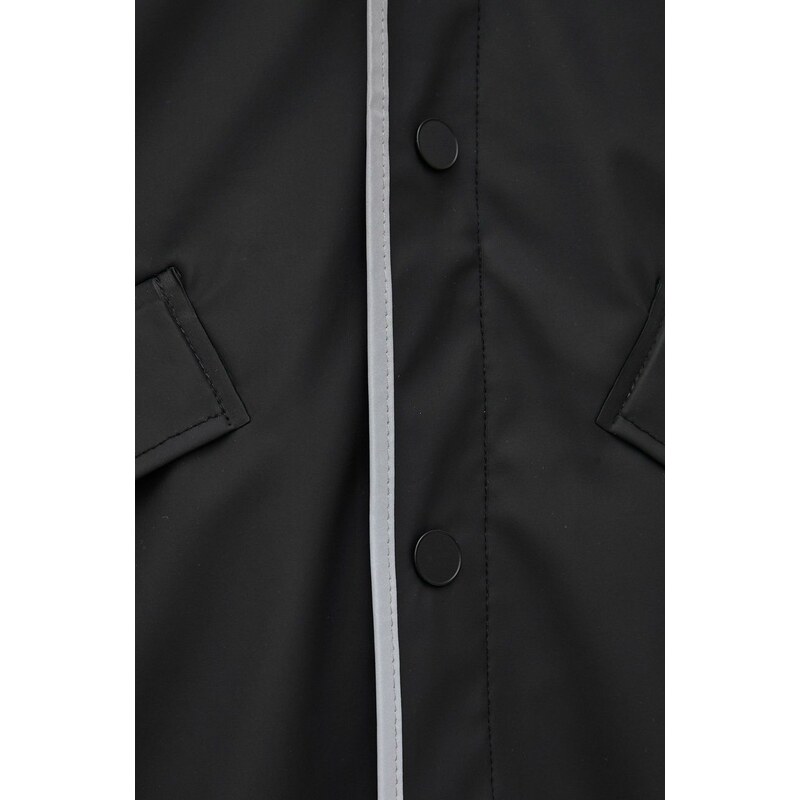 Rains geacă 18540 Long Jacket Reflective culoarea negru, de tranziție 18540.70-BlackRefle