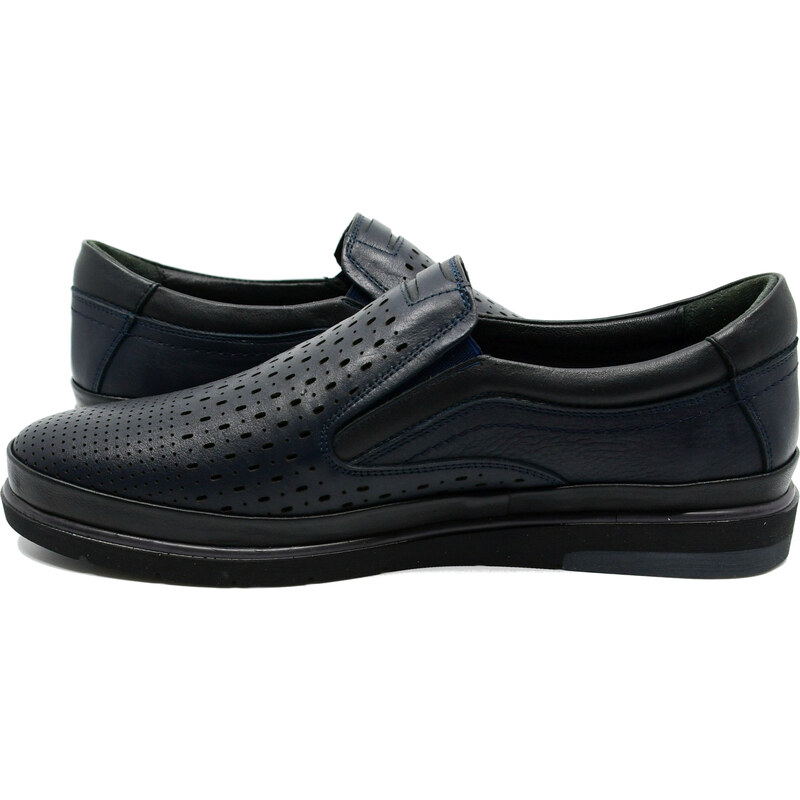 Ridge Pantofi barbati bleumarin inchis, fara siret, din piele naturala TR461BL